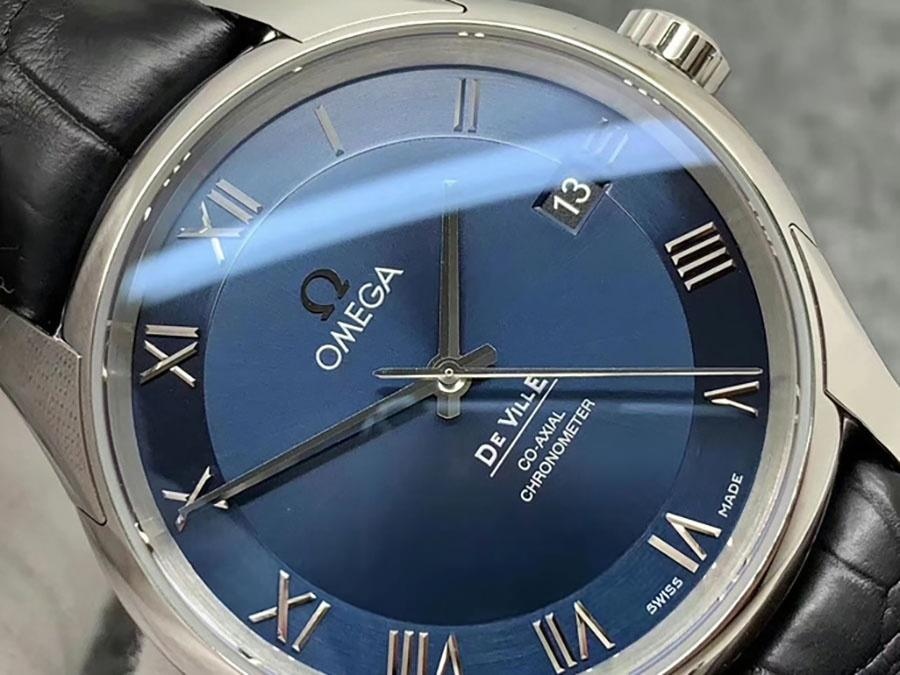 VS Factory Omega De Ville serisi mavi kadran deri kayış replika kol saati - VS Saat — 3. fotoğraf