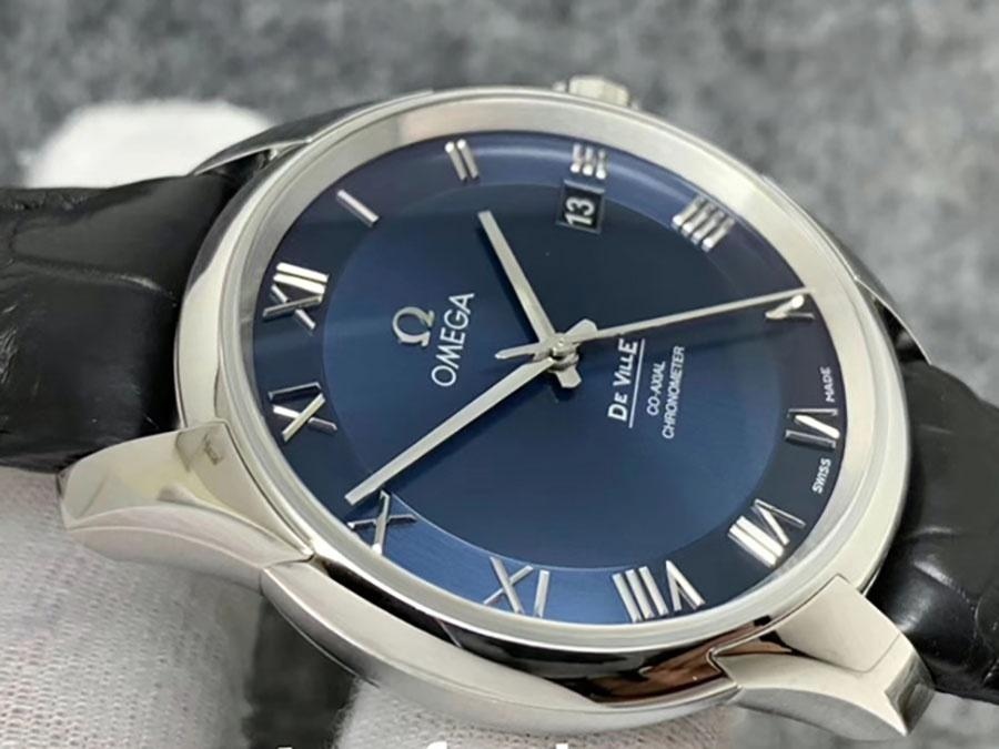 VS Factory Omega De Ville serisi mavi kadran deri kayış replika kol saati - VS Saat — 4. fotoğraf