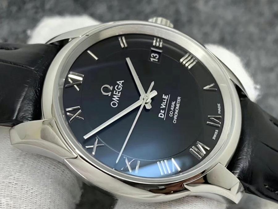 VS Factory Omega De Ville serisi siyah kadranlı deri kayışlı replika kol saati - VS Saat — 2. fotoğraf