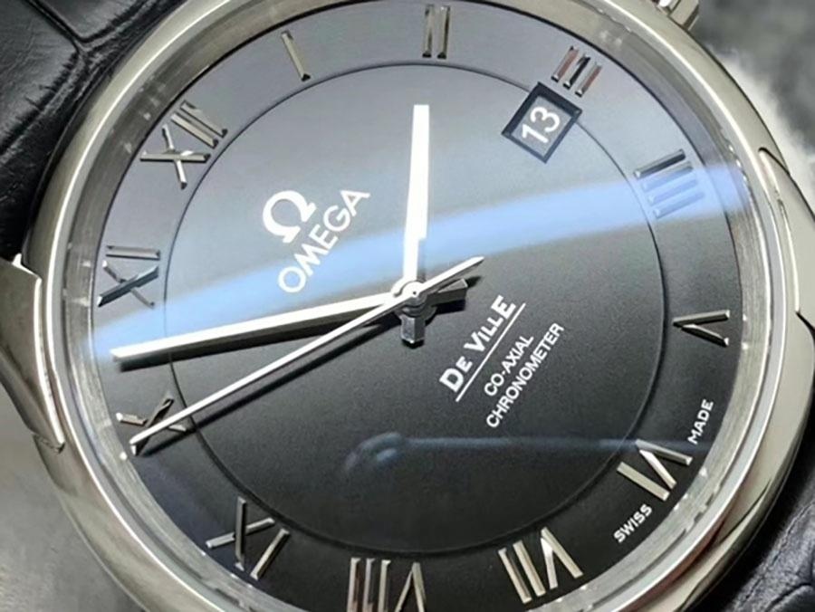 VS Factory Omega De Ville serisi siyah kadranlı deri kayışlı replika kol saati - VS Saat — 3. fotoğraf