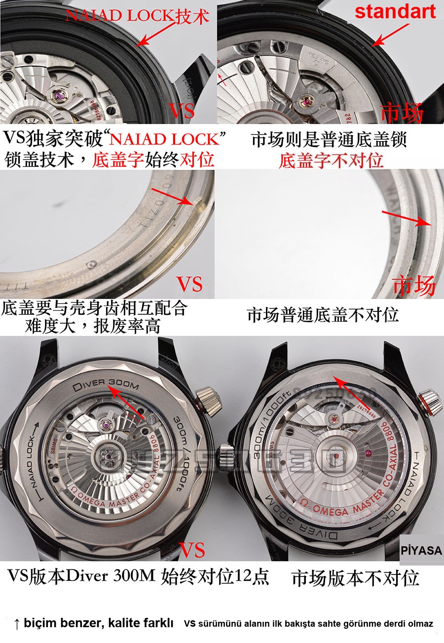 VS Factory Omega gerçek-replika karşılaştırması - Seamaster 300 tam seramik siyah model — 13. fotoğraf