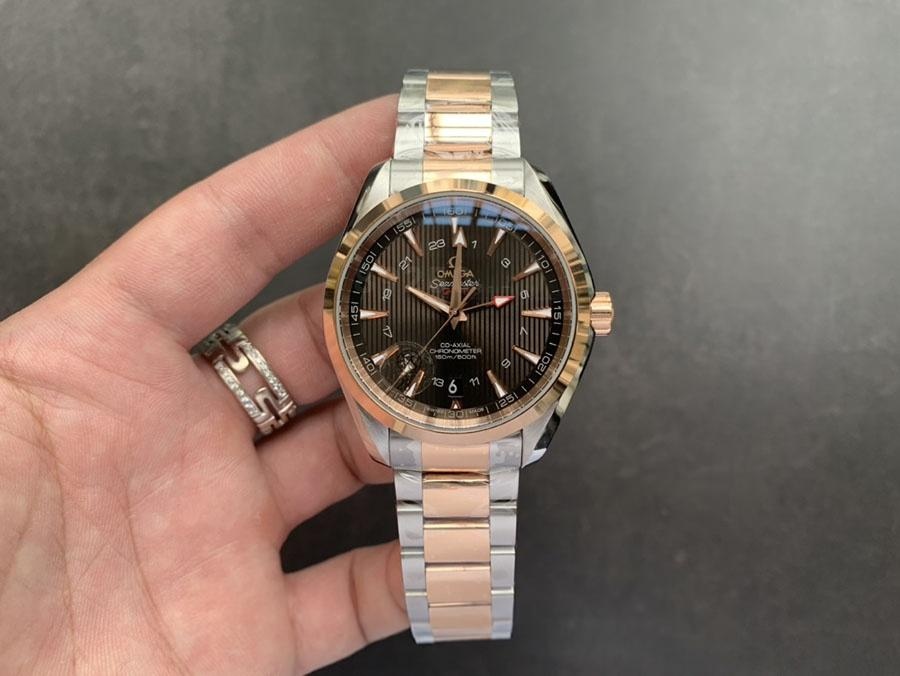 VS Factory Omega Seamaster 150m «GMT Kahve-Gri Kadran» replika kol saati - 231.20.43.22.06.003 — 1. fotoğraf