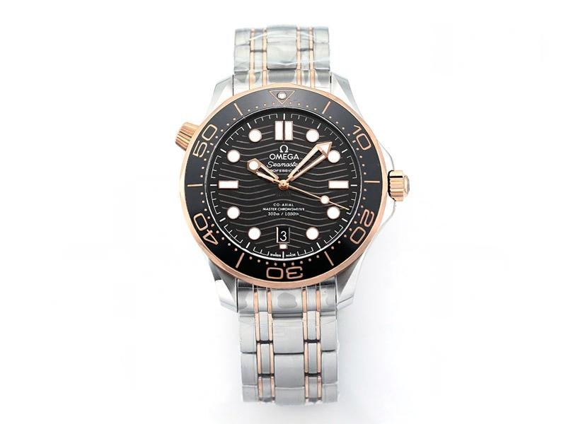VS Factory Omega Seamaster 300M «Gül Altın Siyah Model» Replika Saat - VS Saat — 1. fotoğraf