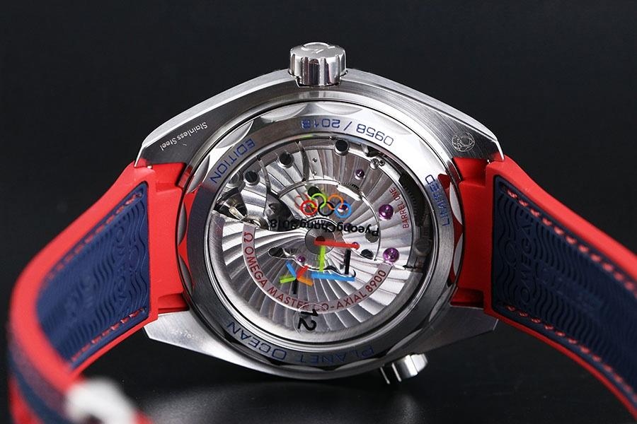 VS Factory Omega Seamaster 600M «Cola Bezel» Pyeongchang Olimpiyat replika kol saati - 522.32.44.21.03.001 — 8. fotoğraf