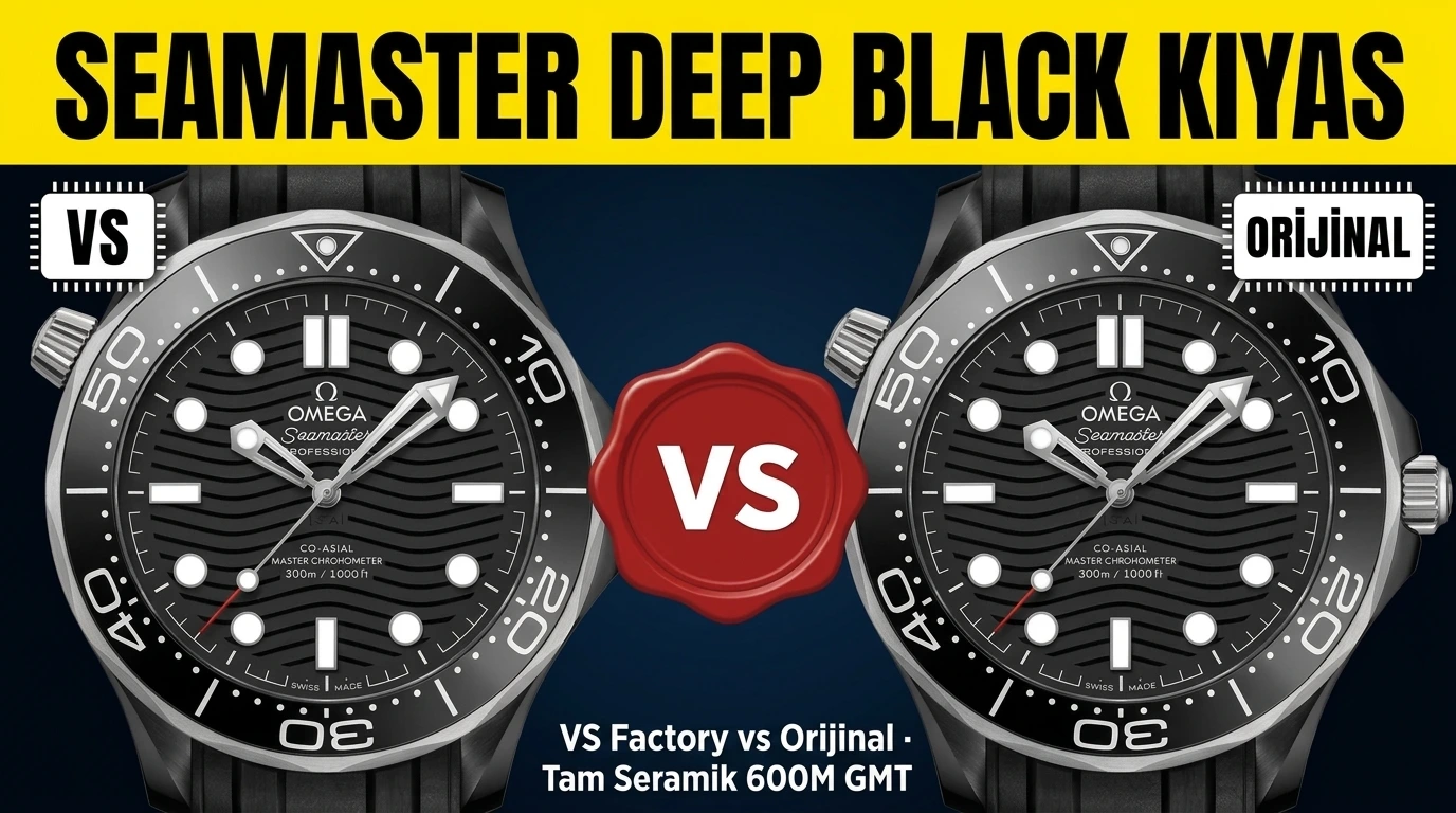 VS Factory Omega Seamaster Planet Ocean Deep Black Orijinal Karşılaştırması