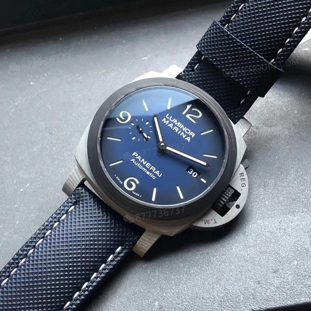 VS Factory Panerai 1663 Karbon Fiber Dumanlı Mavi Kadranlı Saat Gerçek Çekim İncelemesi — 3. fotoğraf