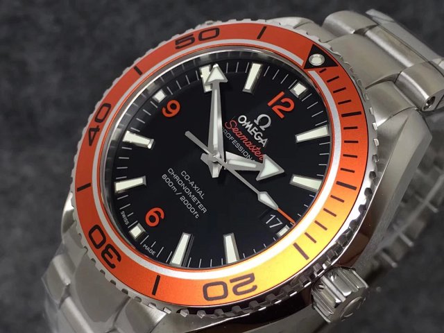 VS Factory Replika Omega Planet Ocean 600m Turuncu, Super Clone 8500 Mekanizmalı, Ücretsiz Turuncu Kauçuk Kayış Hediyeli — 8. fotoğraf