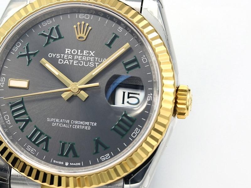 VS Factory Rolex 36 Datejust İki Renk Altın Gri Kadran Roma Rakamlı Replika Saat - VS Saat — 4. fotoğraf