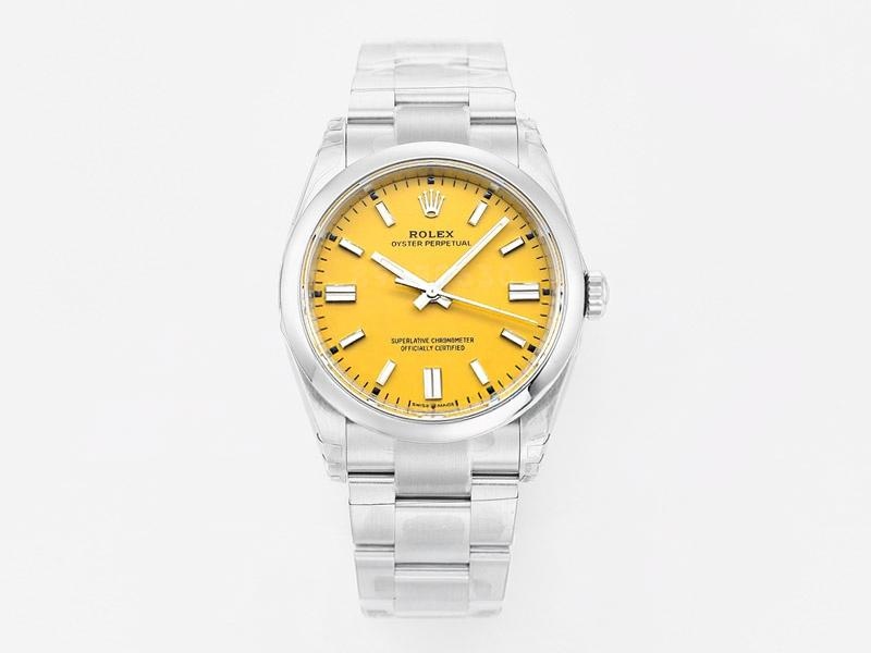 VS Factory Rolex 36 Oyster Perpetual sarı kadran replika kol saati - VS saat — 1. fotoğraf