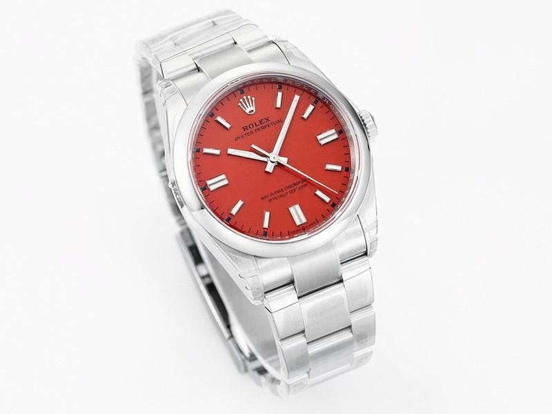 VS Factory Rolex 36 Oyster Perpetual Turuncu-Kırmızı Replika Kol Saati - VS Saat — 3. fotoğraf
