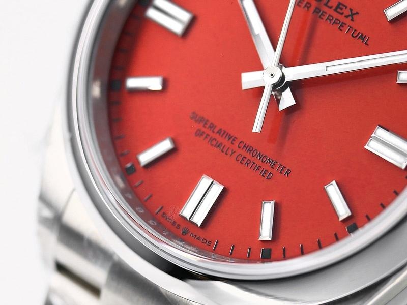 VS Factory Rolex 36 Oyster Perpetual Turuncu-Kırmızı Replika Kol Saati - VS Saat — 4. fotoğraf