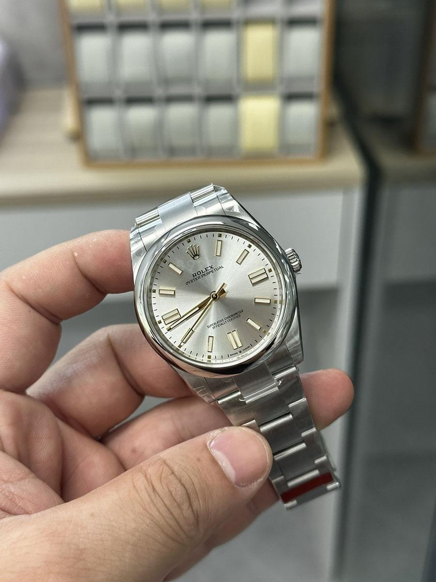 VS Factory Rolex 41 Oyster Perpetual serisi beyaz kadranlı replika kol saati - VS saat — 1. fotoğraf
