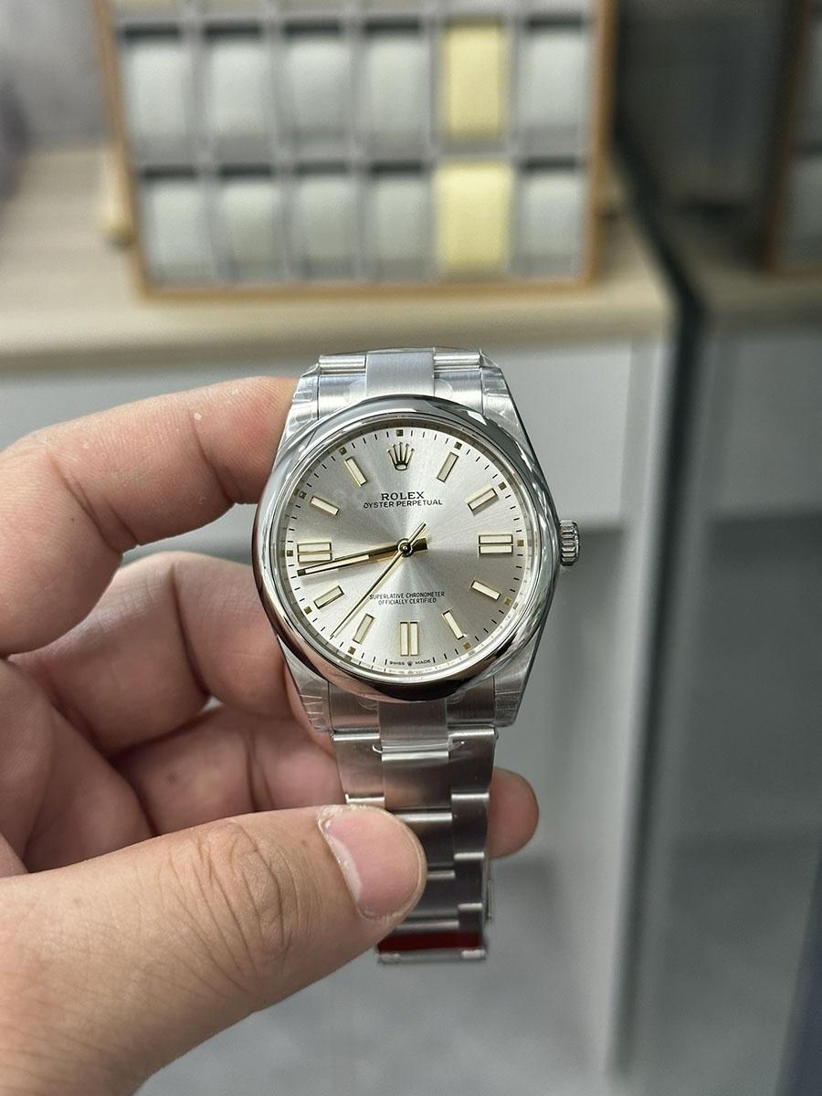VS Factory Rolex 41 Oyster Perpetual serisi beyaz kadranlı replika kol saati - VS saat — 2. fotoğraf