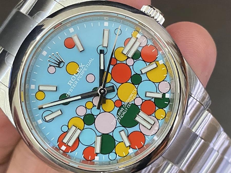 VS Factory Rolex 41 Oyster Perpetual serisi Tiffany mavisi replika kol saati - VS Saat — 2. fotoğraf