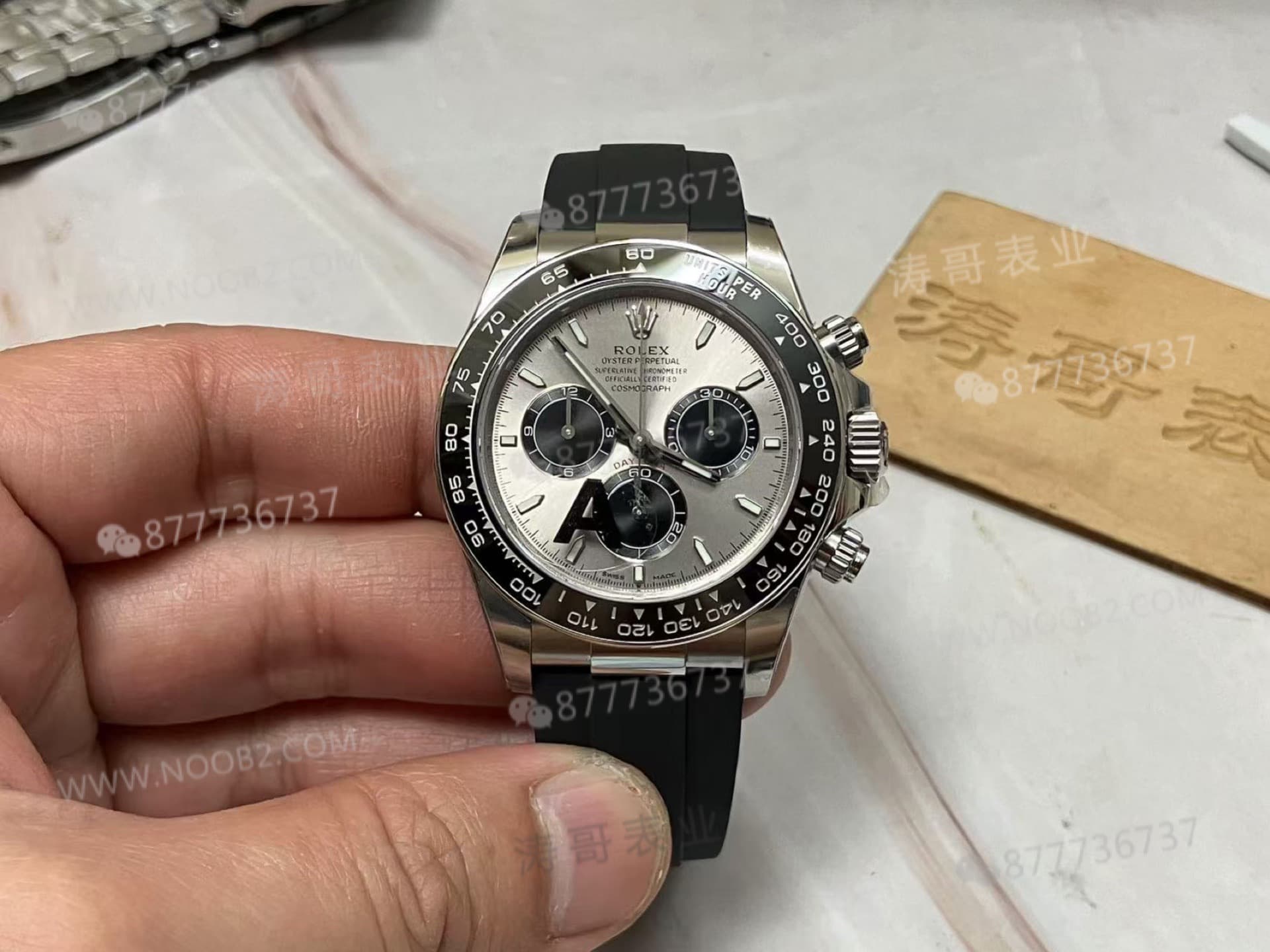 VS Factory Rolex ağırlık dengeli gri kauçuk kayışlı Daytona / beyaz altın Daytona, Dantong 4131 mekanizma 137 gram işçilik nasıl? — 1. fotoğraf