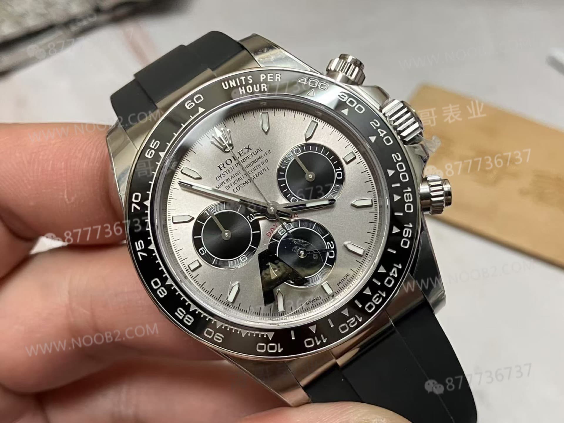 VS Factory Rolex ağırlık dengeli gri kauçuk kayışlı Daytona / beyaz altın Daytona, Dantong 4131 mekanizma 137 gram işçilik nasıl? — 3. fotoğraf