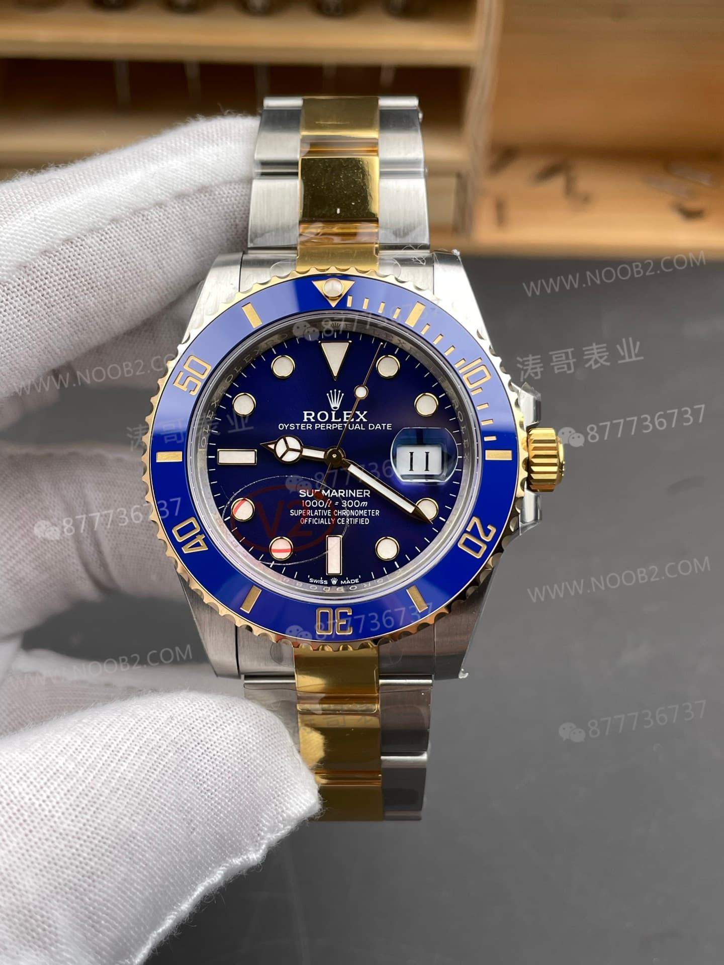 VS Factory Rolex balanslı ağırlıklı iki renkli altın mavi su hayaleti 41 mm, 186G ağırlığında; detay işçiliği nasıl? — 23. fotoğraf