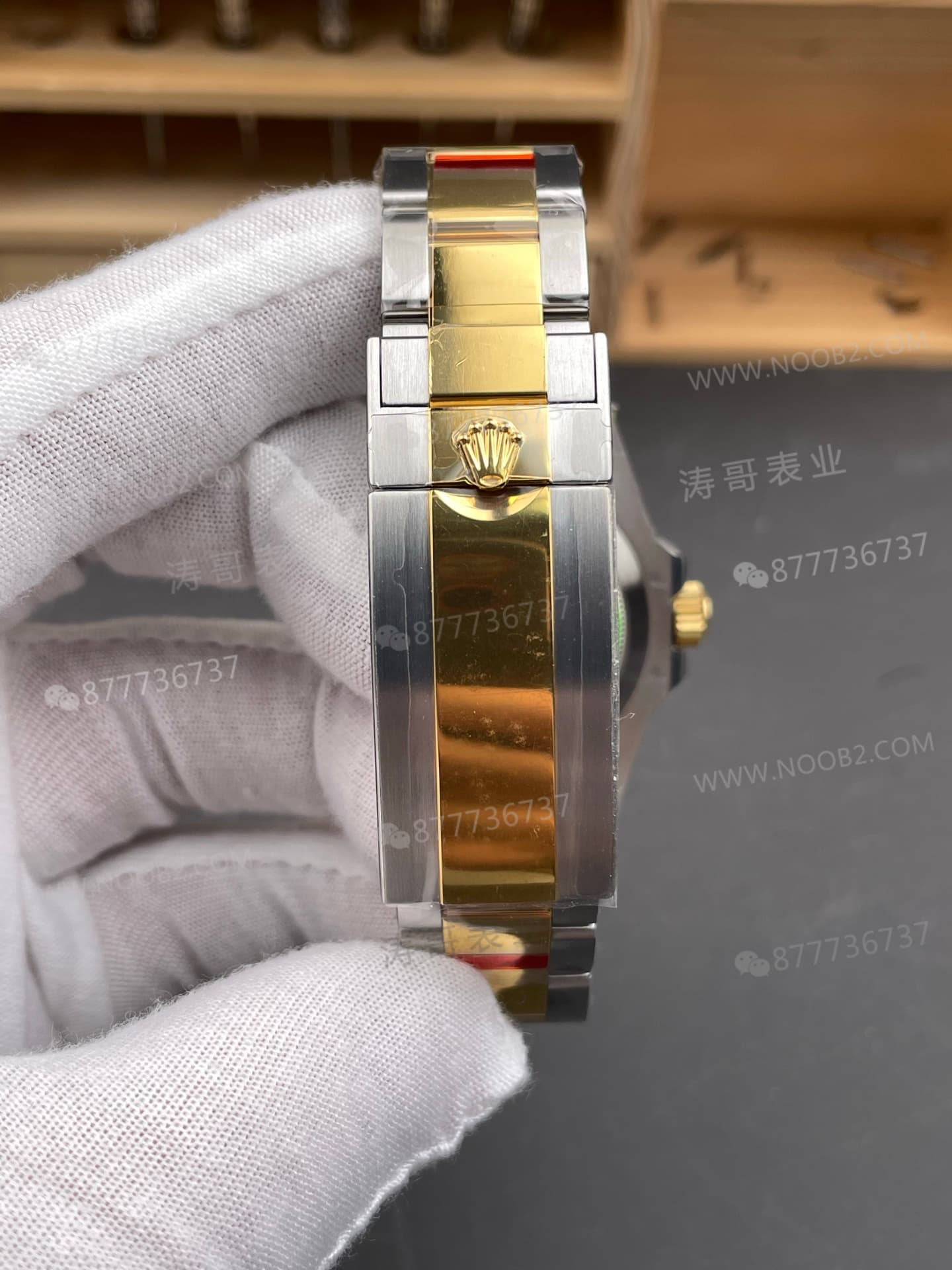 VS Factory Rolex balanslı ağırlıklı iki renkli altın mavi su hayaleti 41 mm, 186G ağırlığında; detay işçiliği nasıl? — 30. fotoğraf