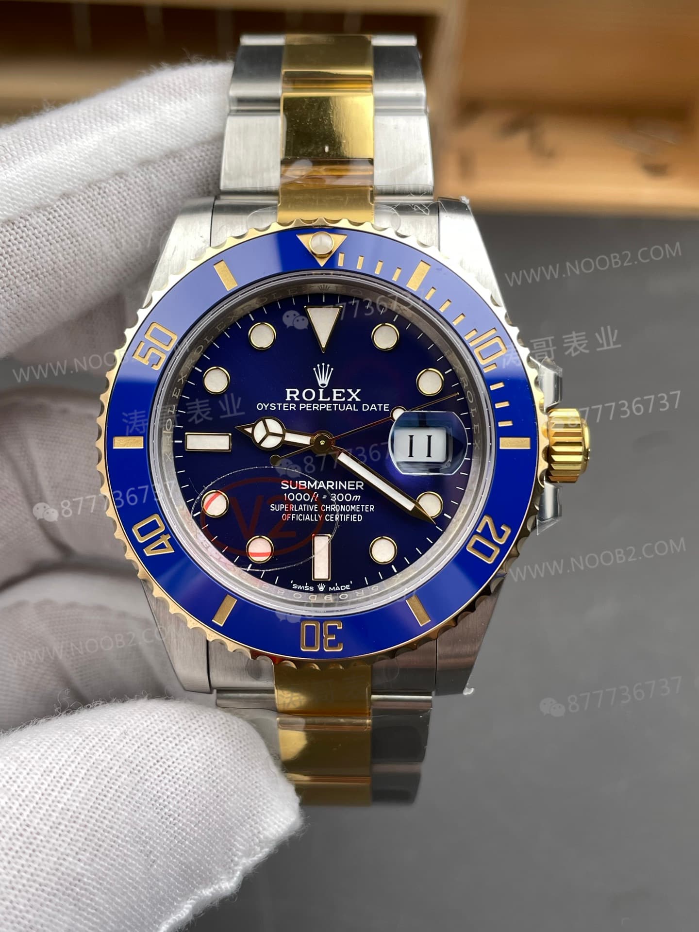 VS Factory Rolex balanslı ağırlıklı iki renkli altın mavi su hayaleti 41 mm, 186G ağırlığında; detay işçiliği nasıl? — 3. fotoğraf