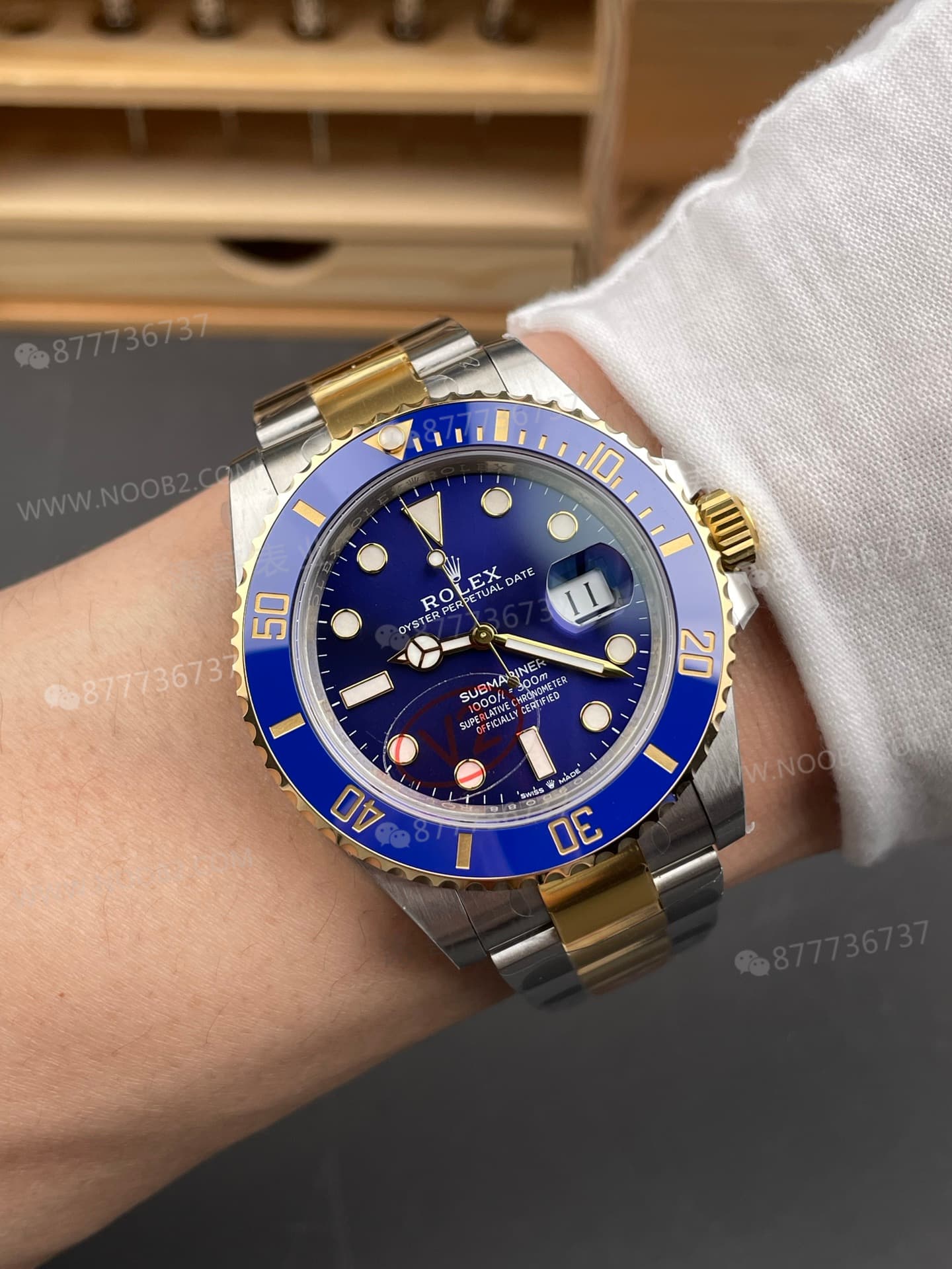 VS Factory Rolex balanslı ağırlıklı iki renkli altın mavi su hayaleti 41 mm, 186G ağırlığında; detay işçiliği nasıl? — 11. fotoğraf