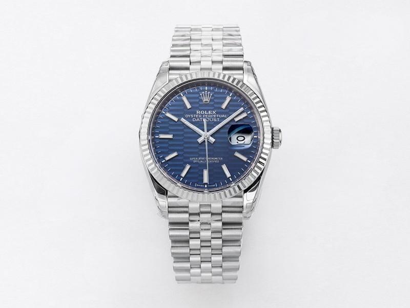 VS Factory Rolex Datejust 36 Mavi Ekose Desenli Replika Kol Saati - VS Saat — 1. fotoğraf