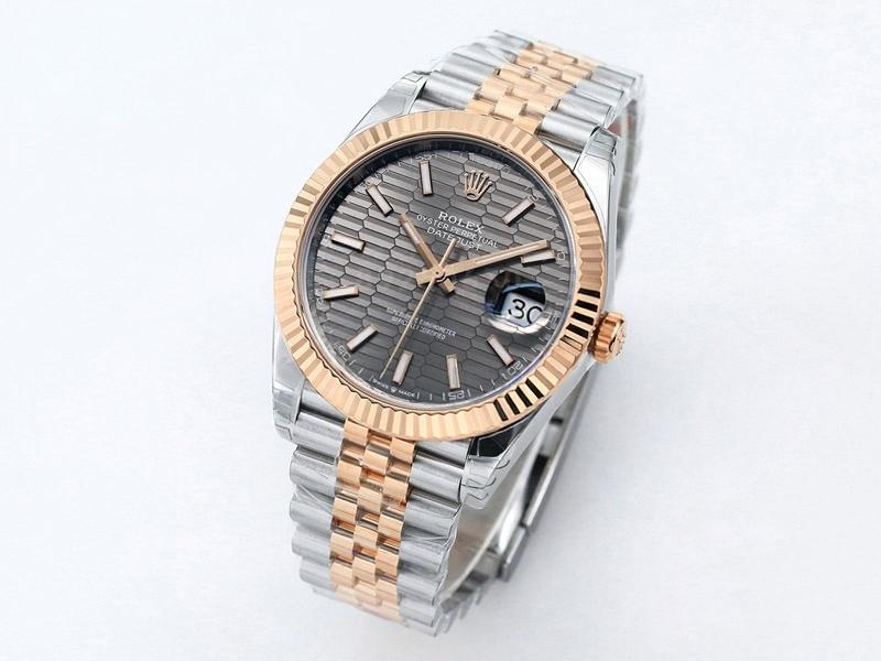 VS Factory Rolex Datejust 41 Everose Altın Gri Kareli Kadran Replika Kol Saati - VS Saat — 2. fotoğraf