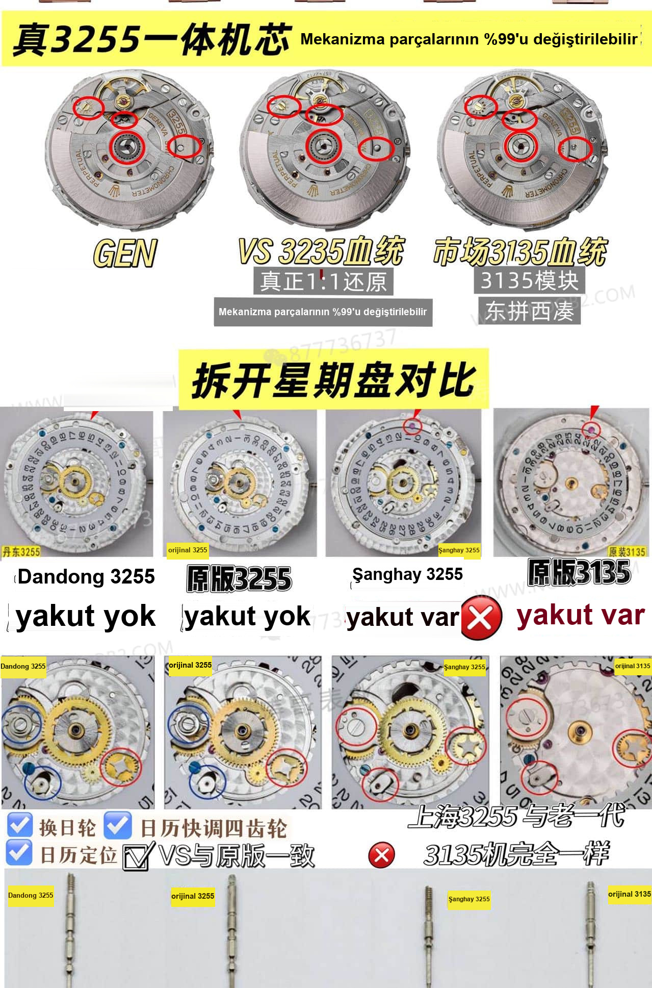 VS Factory Rolex Day-Date DD çift takvim, 182g ağırlıklı, siyah karamel ve dumanlı yeşil, 3255 mekanizmanın işçiliği nasıl? — 7. fotoğraf