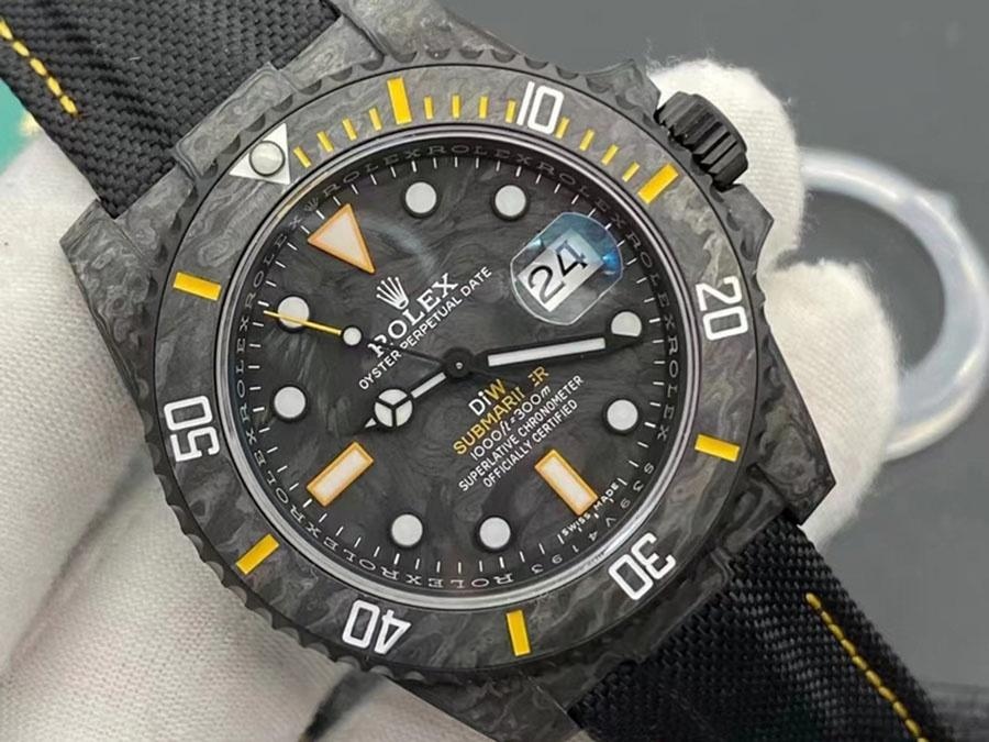 VS Factory Rolex DIW Karbon Fiber Sarı Model Replika Kol Saati - VS Saat — 2. fotoğraf