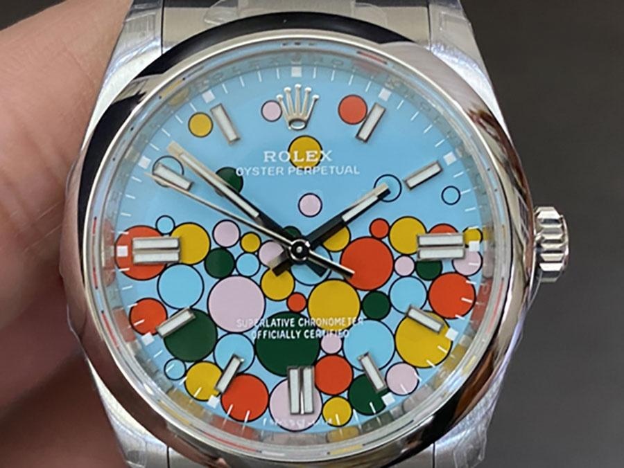 VS Factory Rolex Oyster Perpetual 36 Tiffany Blue kadran replika kol saati - VS saat — 4. fotoğraf