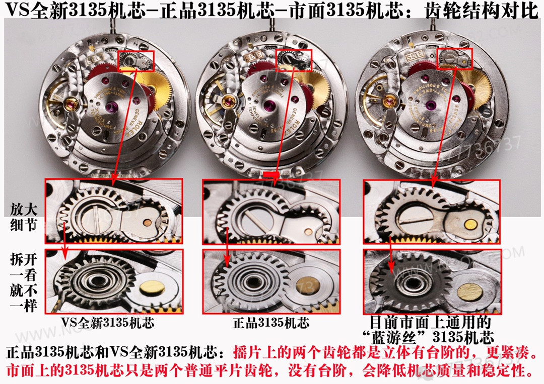 VS Factory Rolex su hayaletinin yepyeni 3135 mekanizmasını derinlemesine inceliyoruz: okuduktan sonra saatleri daha iyi tanıyacaksınız — 8. fotoğraf