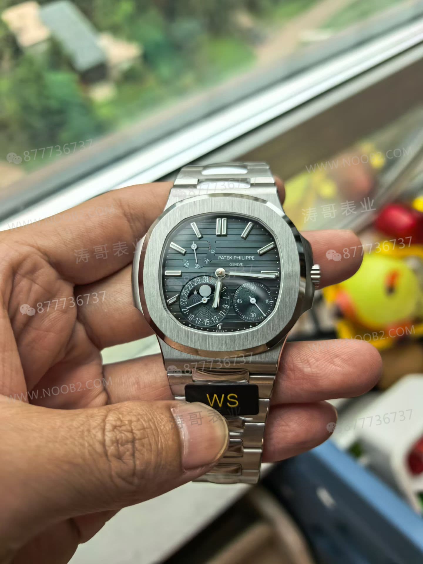 WS Factory tam modifiyeli Patek Philippe Nautilus 5712 SW kadranı, dolu orta aks, mat yüzeyli mooniphase kadranı ile bir çırpıda hedefe ulaşıyor mu? — 2. fotoğraf