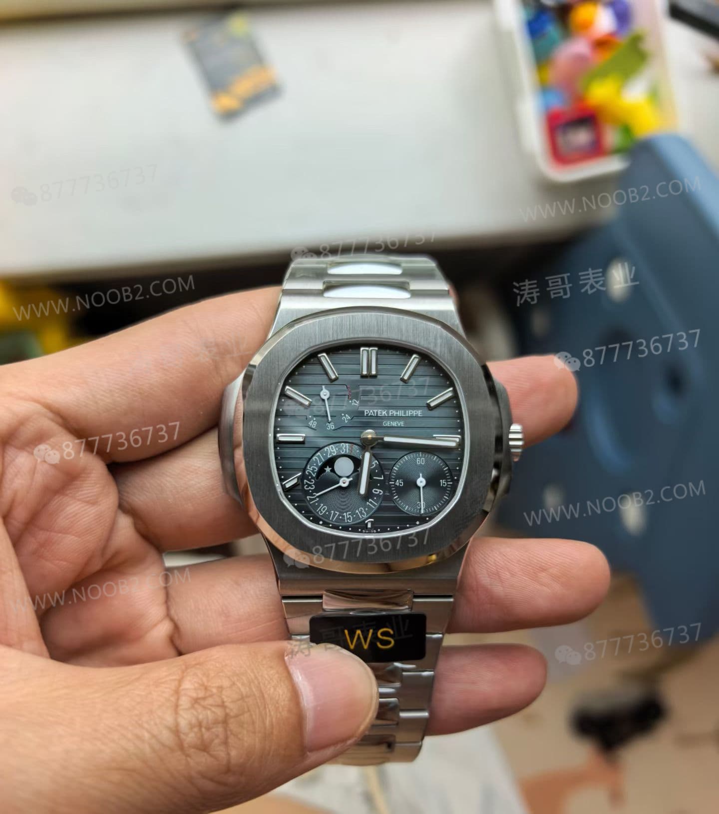 WS Factory tam modifiyeli Patek Philippe Nautilus 5712 SW kadranı, dolu orta aks, mat yüzeyli mooniphase kadranı ile bir çırpıda hedefe ulaşıyor mu? — 3. fotoğraf