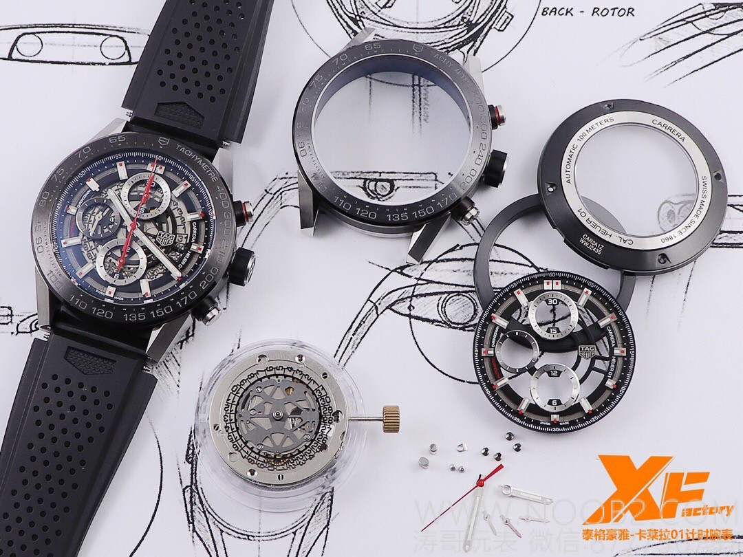 XF Factory TAG Heuer Carrera 01 Tam İskelet Kronograf Detaylı İnceleme — 9. fotoğraf