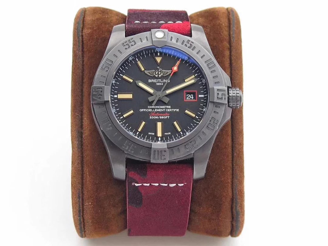 Kırmızı Kamuflaj Kayışlı Replika Breitling Blackbird