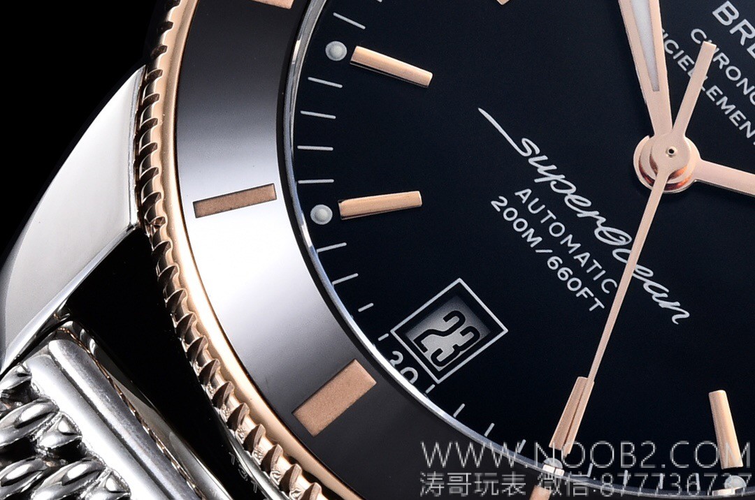 Yeni Replika: Breitling "su hayaleti" – GF Superocean Heritage 2. Nesil B20 çift renk altın model, otomatik mekanik kol saati 42 mm — 8. fotoğraf