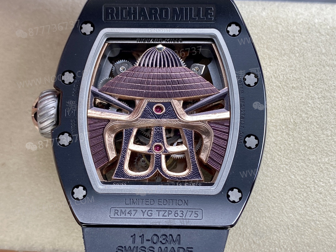 YS Factory Richard Mille RM47 Gerçek Tourbillon Siyah Seramik Kol Saati İncelemesi — 7. fotoğraf