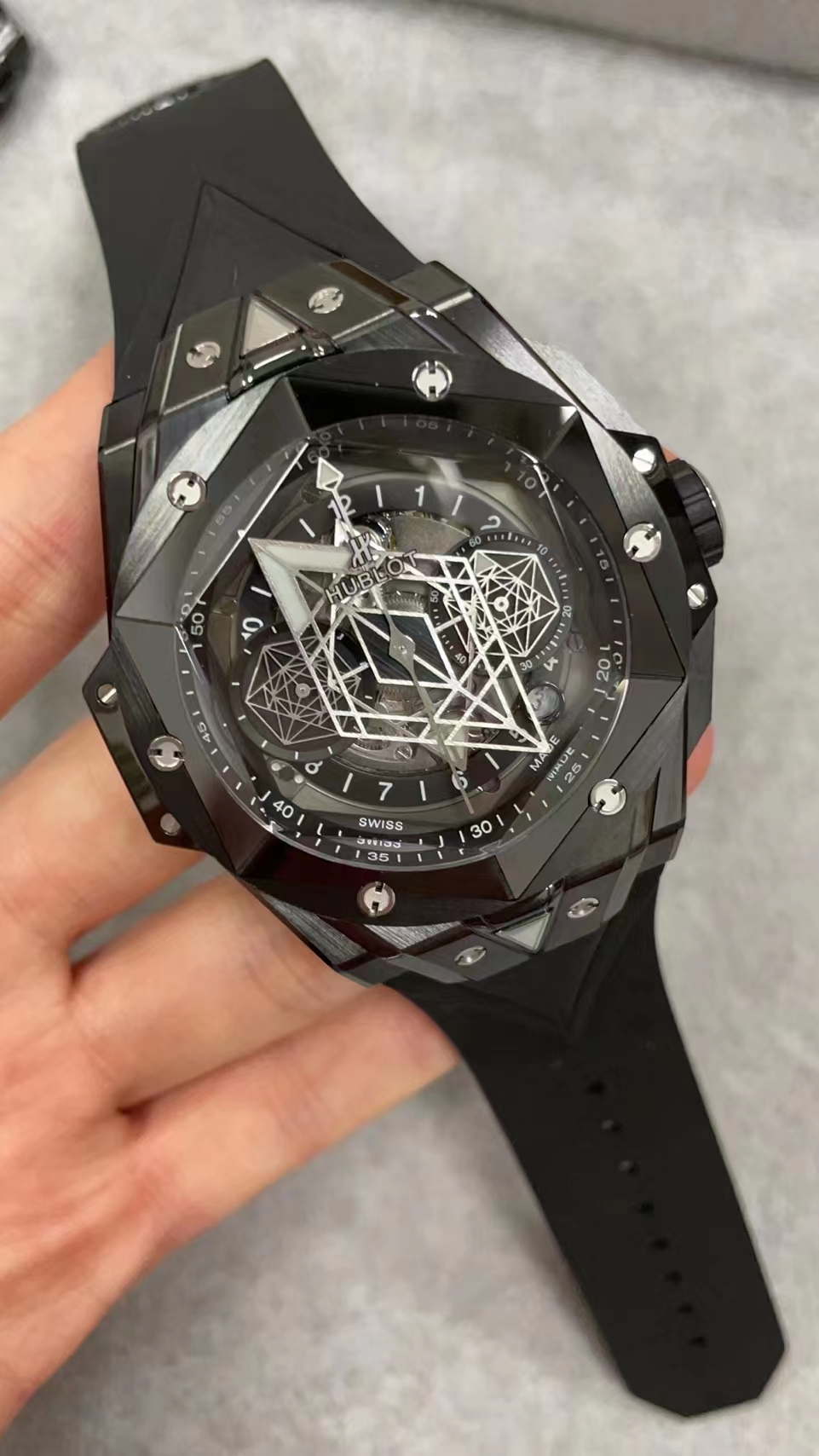Replika Hublot Sang Bleu Siyah Seramik