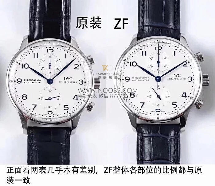 ZF fabrikası IWC Portugieser Chronograph V2 IW371446 mavi akrep ve yelkovan: işçilik gerçekten nasıl? — 4. fotoğraf
