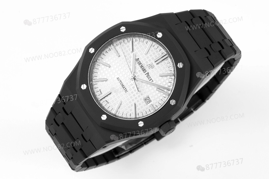 ZF Factory Audemars Piguet 15400 Royal Oak DLC Altın-Çelik Karbon Siyahı Kaplama Saat — 6. fotoğraf