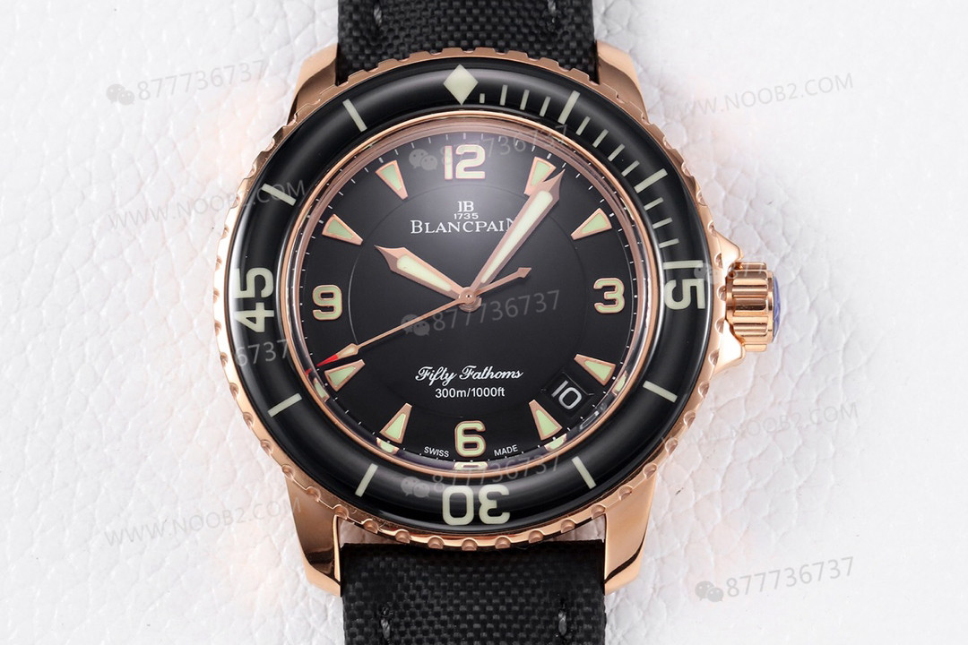 ZF Factory Blancpain Fifty Fathoms 5015 rose gold replika saatin rengi solar mı? — 1. fotoğraf