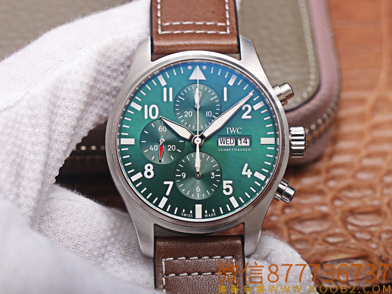 ZF Factory IWC Pilot kronograf IWC377726 serisi yeşil kadranlı replika saatin işçiliği nasıl? — 2. fotoğraf