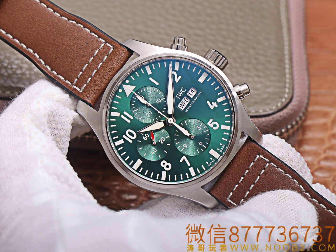 ZF Factory IWC Pilot kronograf IWC377726 serisi yeşil kadranlı replika saatin işçiliği nasıl? — 4. fotoğraf