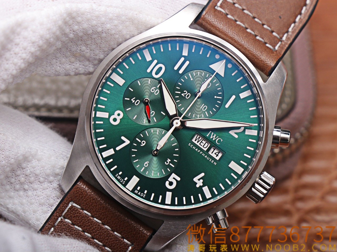ZF Factory IWC Pilot kronograf IWC377726 serisi yeşil kadranlı replika saatin işçiliği nasıl? — 5. fotoğraf