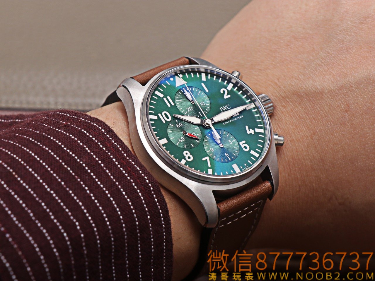 ZF Factory IWC Pilot kronograf IWC377726 serisi yeşil kadranlı replika saatin işçiliği nasıl? — 11. fotoğraf