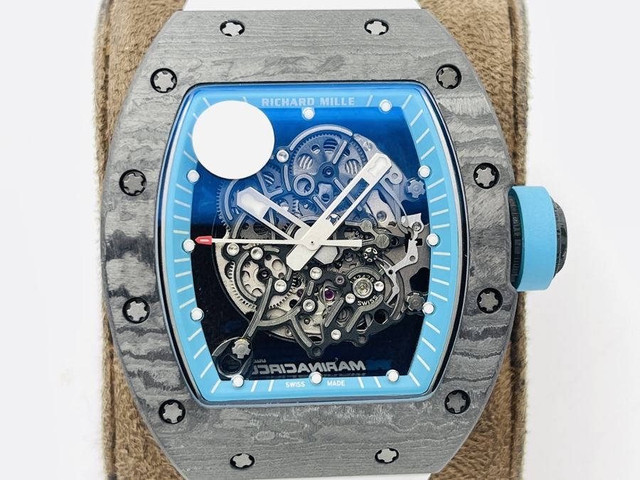 ZF Factory Richard Mille RM055 Mavi Bezel Karbon Fiber Sınırlı Seri Kol Saati İncelemesi — 3. fotoğraf