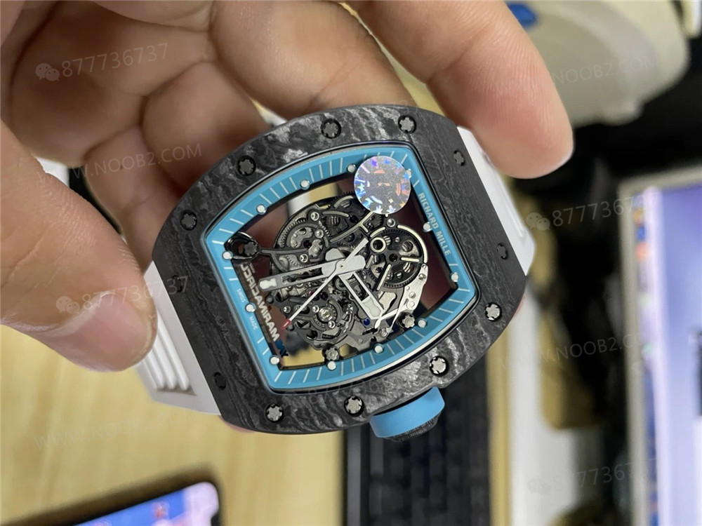 ZF Factory Richard Mille RM055 NTPT Karbon Fiber Tiffany Blue - Abu Dhabi Yas Marina Pisti Sınırlı Üretim Replika Saat — 1. fotoğraf