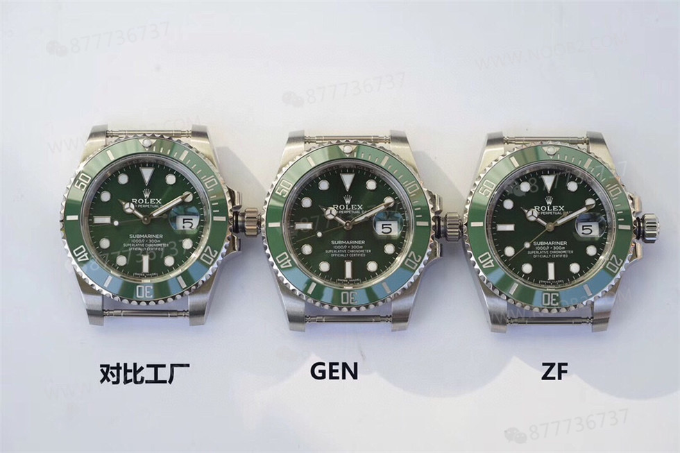 ZF Factory Rolex Yeşil Su Hayaletinin orijinal ve piyasadaki versiyonlarla karşılaştırması — 2. fotoğraf